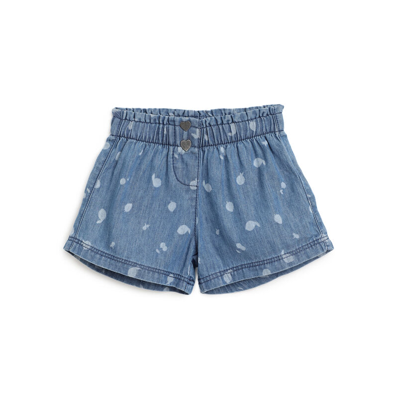 Girls Medium Blue Printed Shorts image number 0